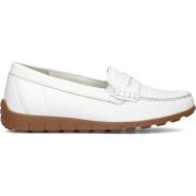 Witte Leren Mocassins Elegante Stijl Waldläufer , White , Dames