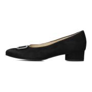 Zwarte Suède Slip-On Pumps met Decoratie Hassia , Black , Dames