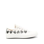 Hartprint Canvas Sneakers Wit Comme des Garçons Play , White , Heren