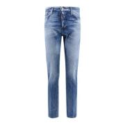 Blauwe Jeans Gewassen Effect Italië Dsquared2 , Blue , Heren