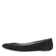 Pre-owned Suede flats Sergio Rossi Pre-owned , Black , Dames