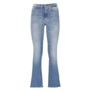 Blauwe Jeans met Logopatch Dondup , Blue , Dames