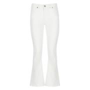 Witte Katoenen Jeans met Juweelknoop Dondup , White , Dames