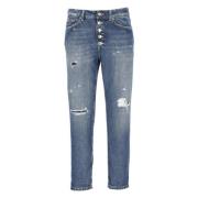 Blauwe Jeans met Gescheurde Details Dondup , Blue , Dames