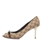 Pre-owned Canvas heels Gucci Vintage , Brown , Dames
