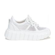 Witte Leren Sneakers voor Vrouwen AGL , White , Dames