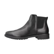 Stijlvolle Chelsea Boots met Kapsian Detail Geox , Black , Heren