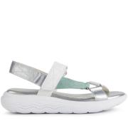 Witte platte sandalen voor vrouwen Geox , White , Dames