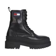 Zwarte Veterschoenen Tommy Jeans , Black , Dames