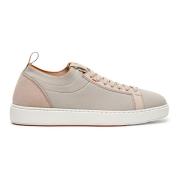 Elastische Gebreide Instap Sneaker Santoni , Beige , Heren