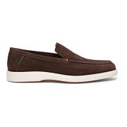 Suede Loafer Santoni , Brown , Heren