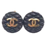 Pre-owned Metal earrings Chanel Vintage , Black , Dames