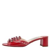 Pre-owned Leather sandals Prada Vintage , Red , Dames