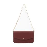 Bordeaux Clutch met Kettingriem Pourchet Paris , Red , Dames