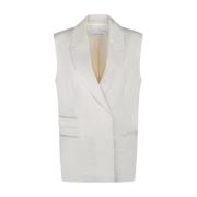 Getailleerde Vest in Peyote Kleur Calvin Klein , Beige , Dames