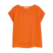 Vloeibare Crepe Boxy Shirt Maliparmi , Orange , Dames