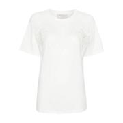 Wit T-shirt met Kant Ermanno Scervino , White , Dames