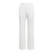 Flared Poplin Stretch Broek Maliparmi , White , Dames