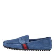Pre-owned Suede flats Gucci Vintage , Blue , Dames