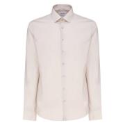 Katoen Elastaan Shirts Calvin Klein , Beige , Heren