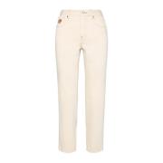 Slim-Fit Katoenstier Broek Maliparmi , Beige , Dames