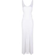 Witte Linnen Zijde Lange Jurk Chloé , White , Dames