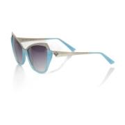 Stijlvolle Metallic Cat Eye Zonnebril Frankie Morello , Blue , Dames