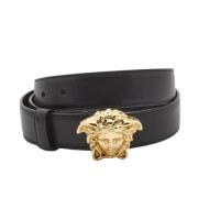 Pre-owned Leather belts Versace Pre-owned , Black , Dames