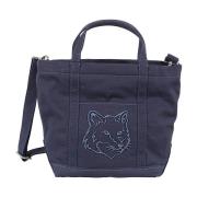 Kleine Tote Tas met Vossenkop Maison Kitsuné , Blue , Dames