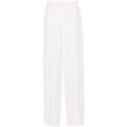 Plooi Detail Broek Msgm , White , Dames