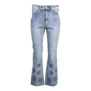 Geborduurde Denim Jeans voor Vrouwen Desigual , Blue , Dames