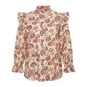 Vintage Flower Print Shirt met Pofmouwen Bruuns Bazaar , Multicolor , ...