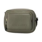 Groene Korrelige Leren Camera Crossbody Tas Burberry , Green , Dames