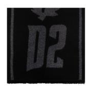 Sjaal met logo Dsquared2 , Black , Heren