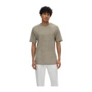 Linnen T-shirt met korte mouwen Selected Homme , Green , Heren