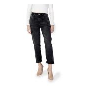 Zwarte Effen Rits Knoop Dames Jeans Pepe Jeans , Black , Dames