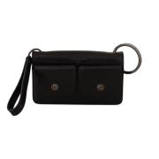 Zwarte Leren Mini Pols Clutch Tas Dolce & Gabbana , Black , Heren