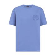 Blauw Bloemen Crew-neck T-shirt Etro , Blue , Dames