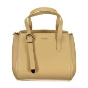 Beige Leren Handtas met Meerdere Compartimenten Coccinelle , Beige , D...