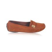 Pre-owned Suede flats Salvatore Ferragamo Pre-owned , Brown , Dames