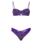 Paarse Balconette Bikini Set met Trekkoorden 4Giveness , Purple , Dame...