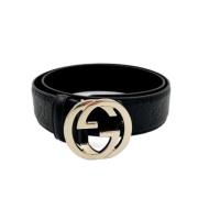 Pre-owned Leather belts Gucci Vintage , Black , Dames