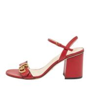 Pre-owned Leather sandals Gucci Vintage , Red , Dames