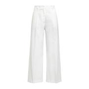 Wijde Poplin Stretch Broek Maliparmi , White , Dames