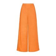 Wijde Linnen Broek Maliparmi , Orange , Dames