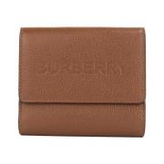 Gestructureerde Leren Muntportemonnee Burberry , Beige , Dames