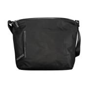 Zwarte Nylon Handtas met Veel Zakken Mandarina Duck , Black , Dames