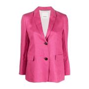 Flamingo Pink Linen Blazer Max Mara , Pink , Dames