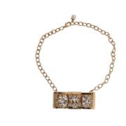 Kristal Strik Choker Ketting Dolce & Gabbana , Yellow , Dames