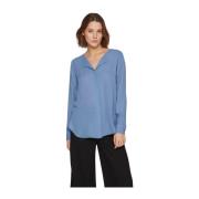 Lucy Lange Mouw Shirt Vrouwen Vila , Blue , Dames